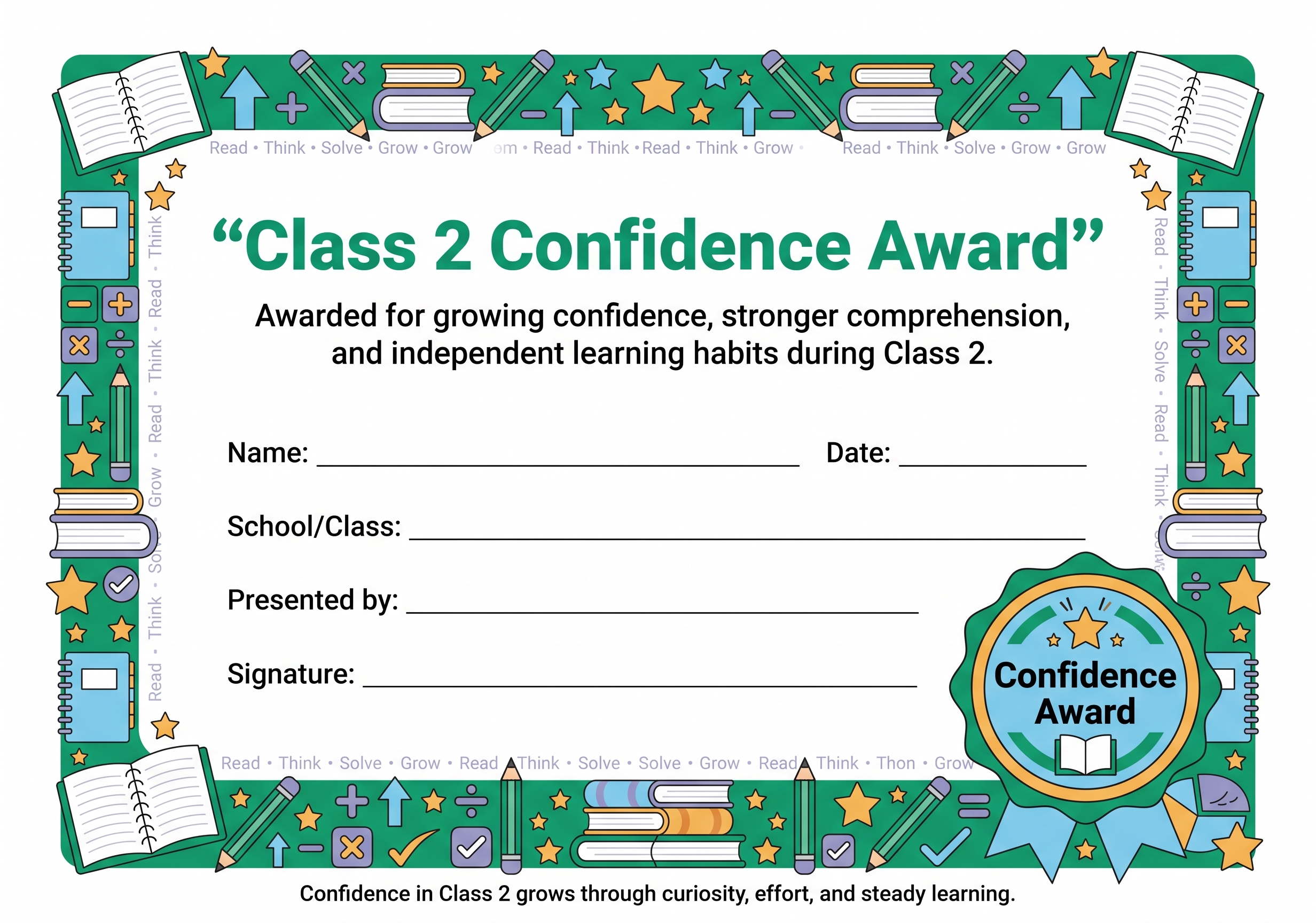 Class 2 Confidence Award preview