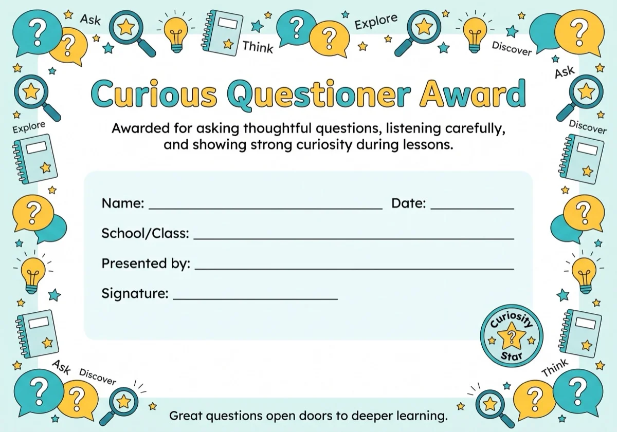 Curious Questioner Award preview