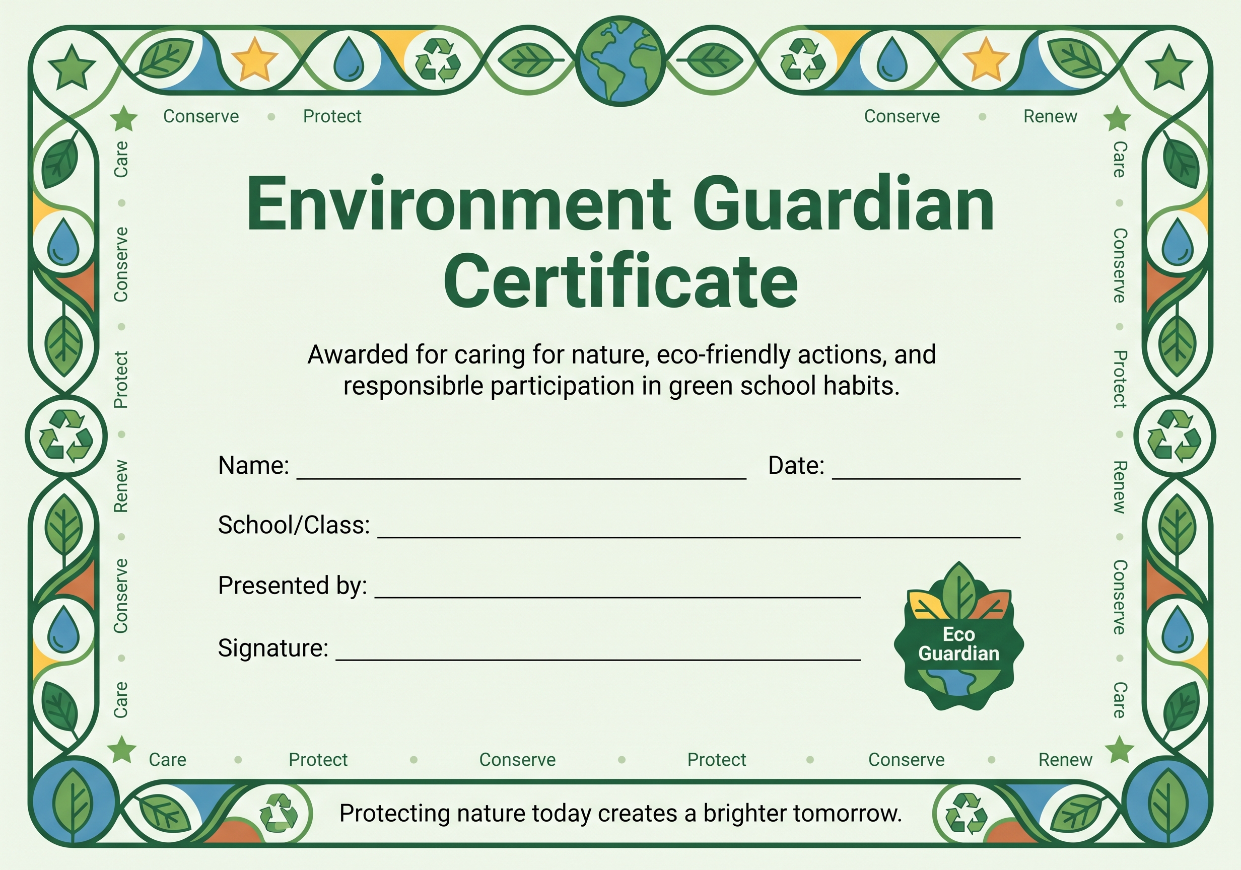 Environment Guardian Certificate preview
