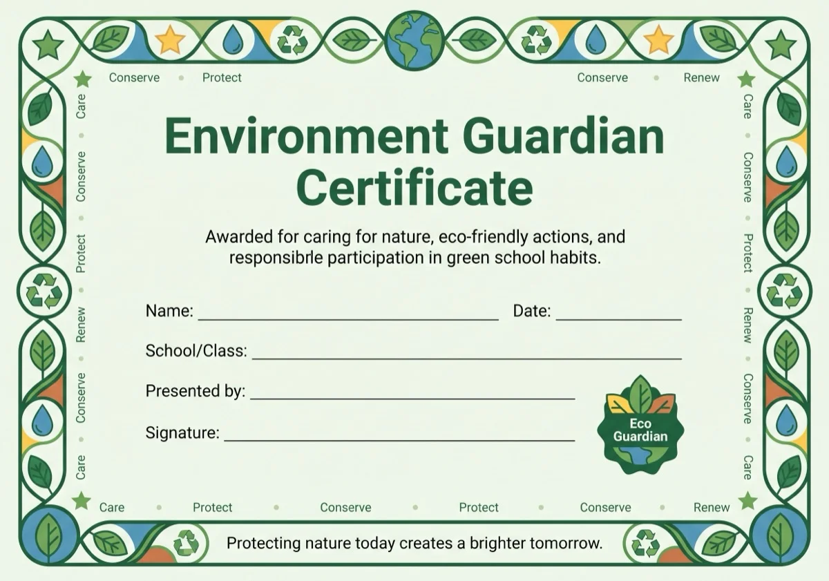 Environment Guardian Certificate preview