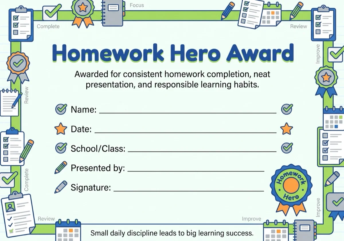 Homework Hero Award preview