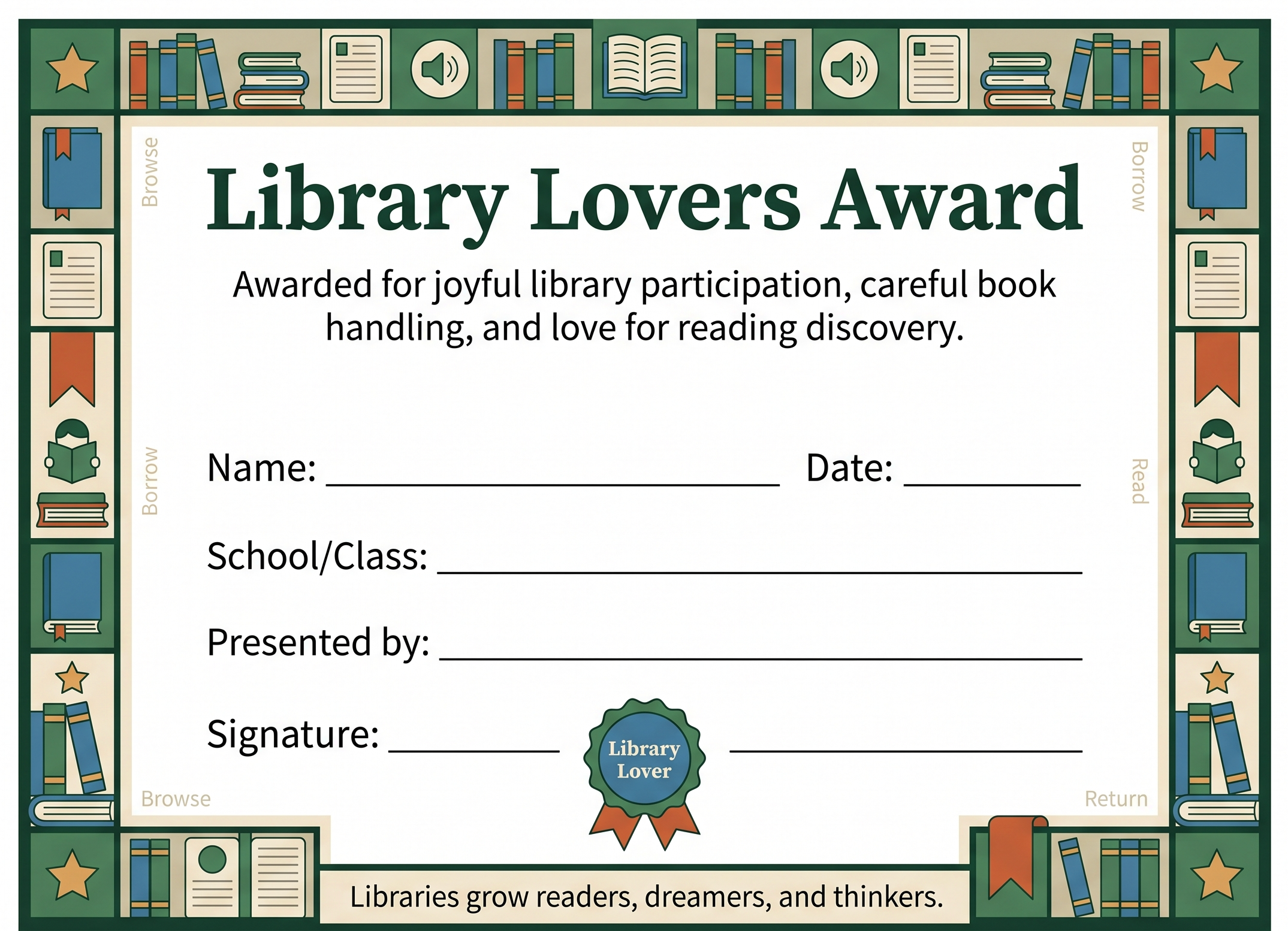 Library Lovers Award preview