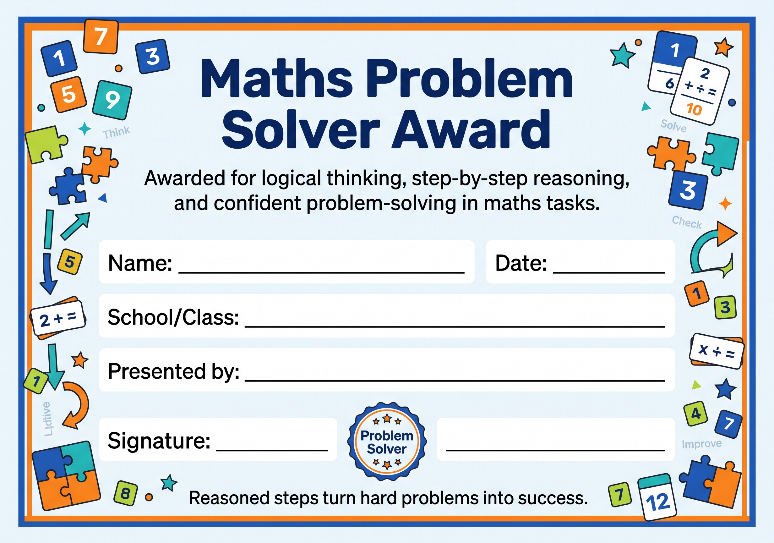 Maths Problem Solver Award preview