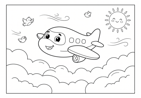 Airplane Above Clouds