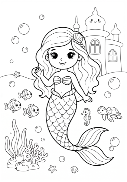 Mermaid Princess Underwater