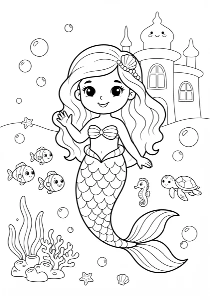 Mermaid Princess Underwater