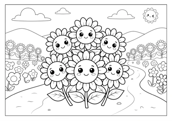 Sunflower Field Scene