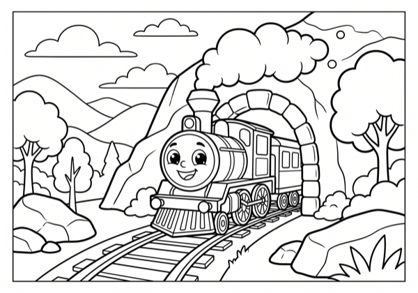 Train at Mountain Tunnel