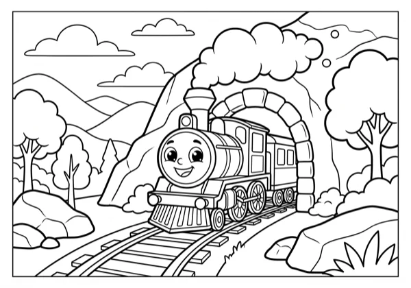 Train at Mountain Tunnel
