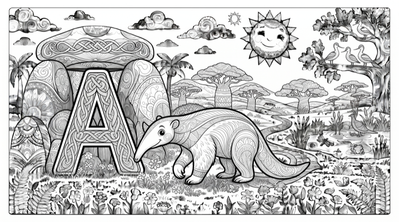 Alphabet A Forest Animal