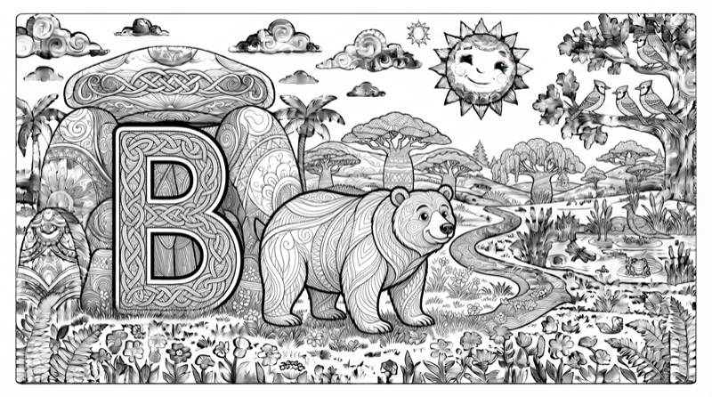 Alphabet B Forest Animal