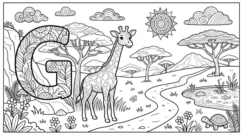Alphabet G Colouring Page