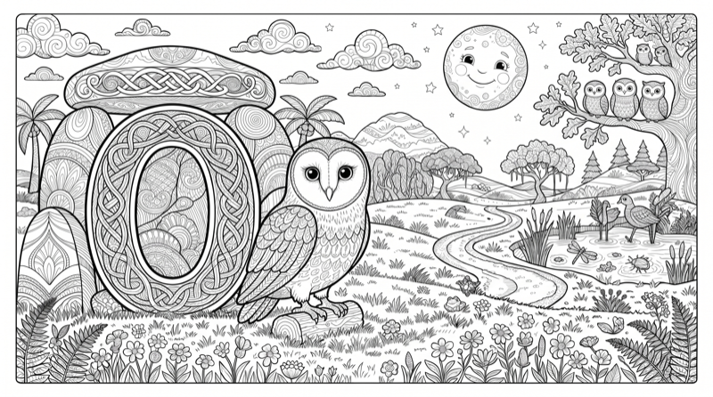 Alphabet O Colouring Page