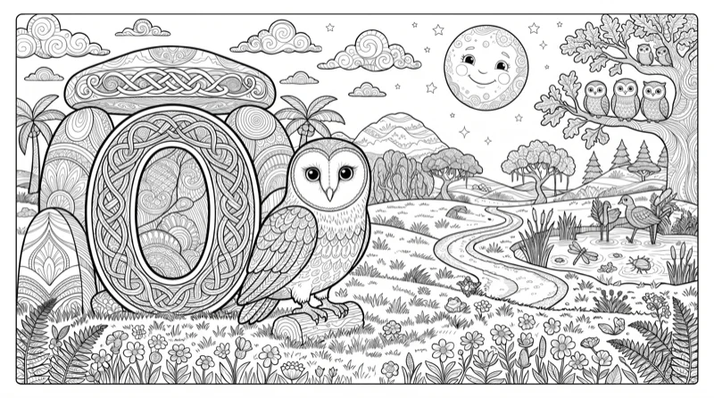 Alphabet O Colouring Page