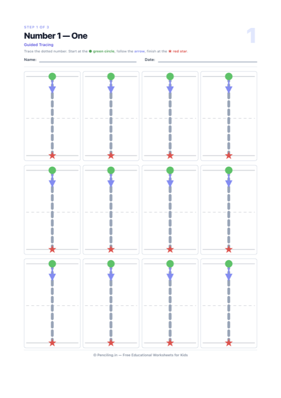 Number Tracing Worksheet 01 worksheet preview