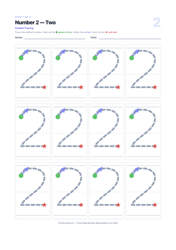 Number Tracing Worksheet 02 worksheet preview