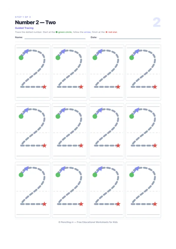 Number Tracing Worksheet 02 worksheet preview