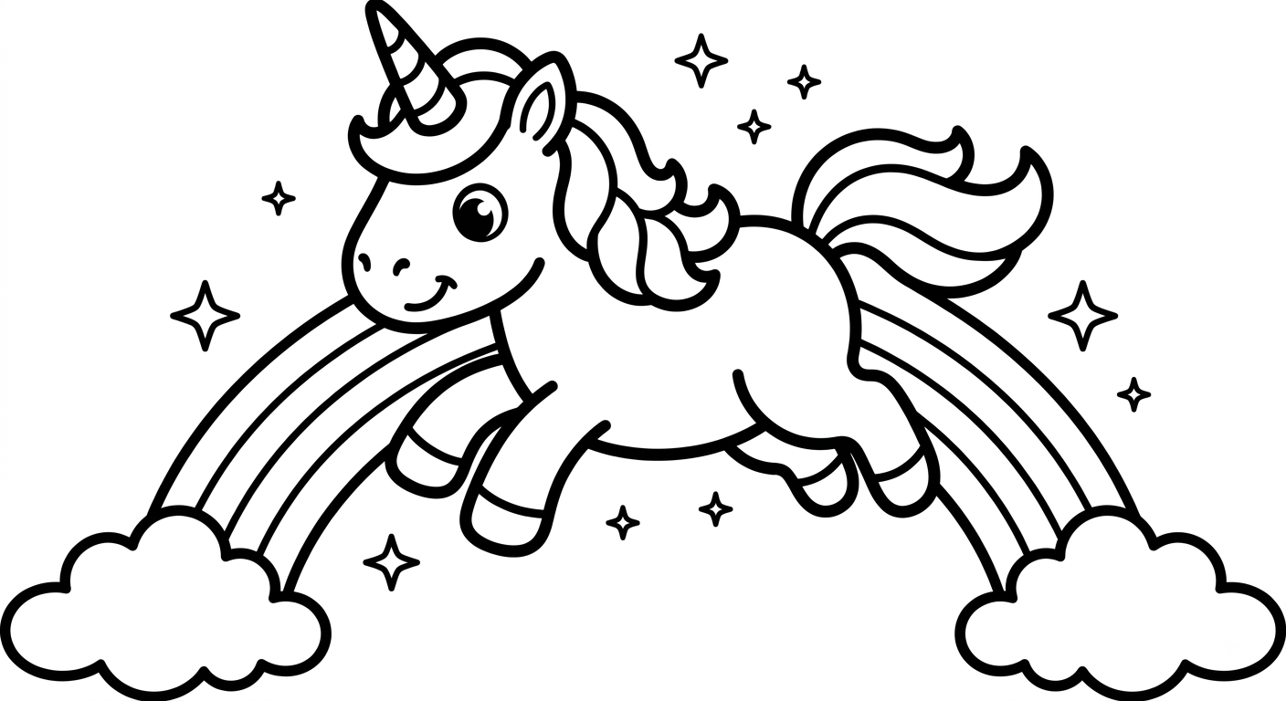 Unicorn with Rainbow